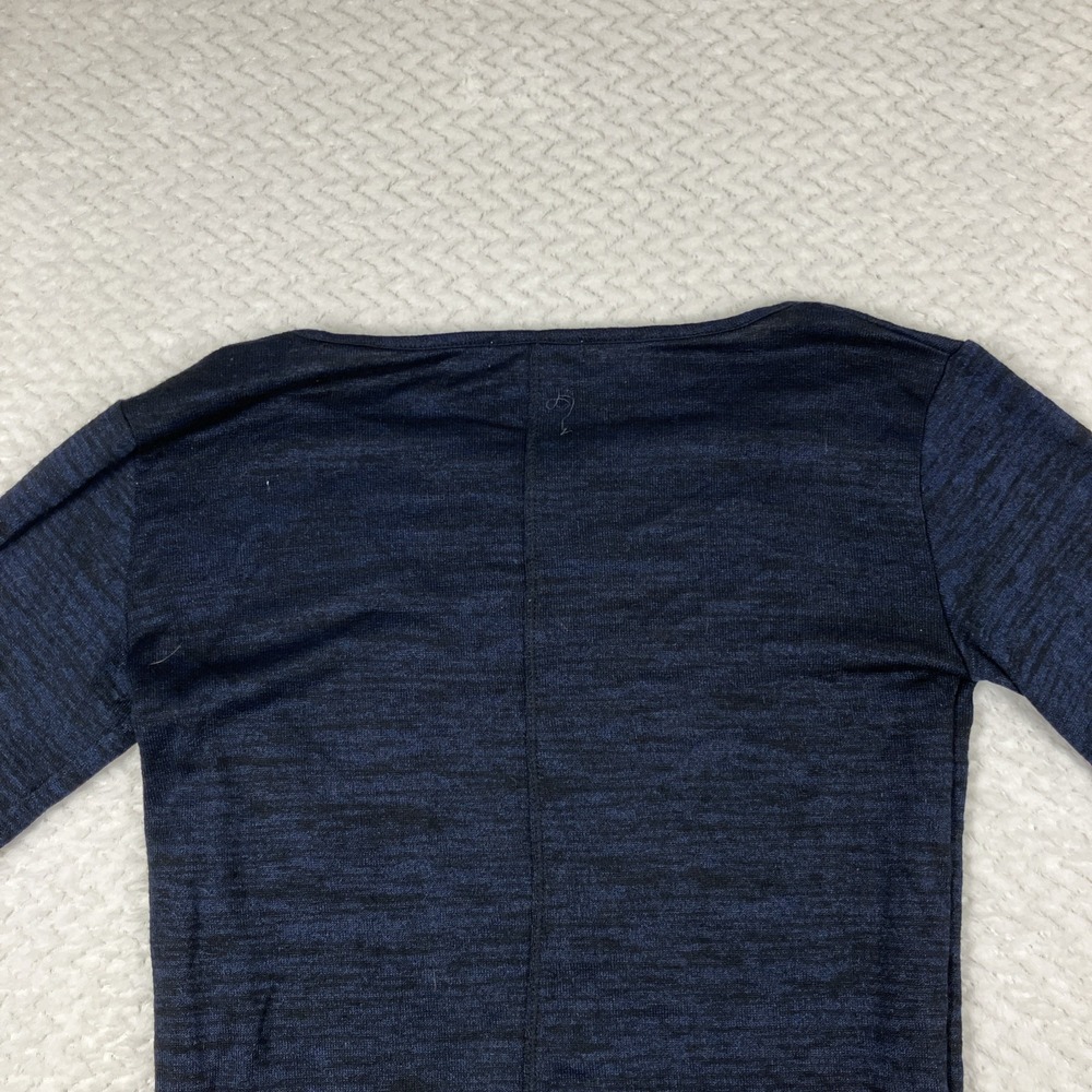 Rag & Bone Long Sleeve Knit Top Navy Blue Small Sheer Elevated Basic Minimalist - Picture 7 of 11